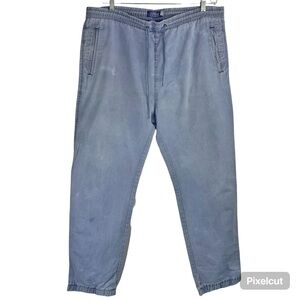 TOPMAN Men’s Blue Chino Jogger Pants w Drawstring, Cuffs on Legs Size 36W 32L